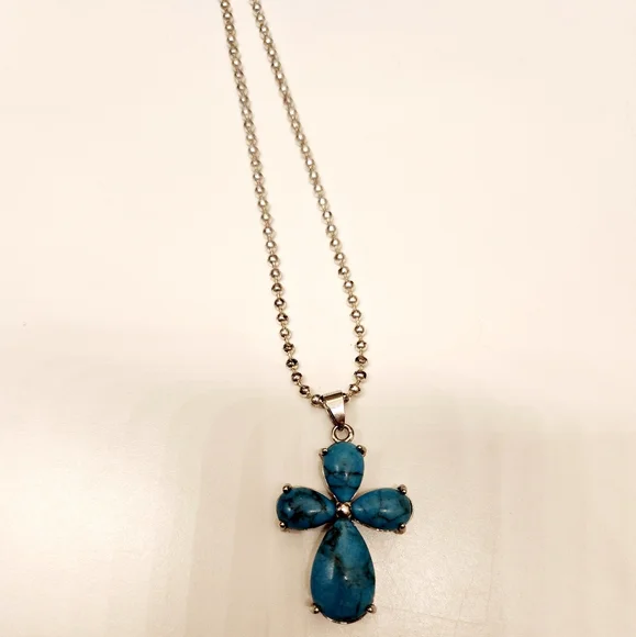$3/25 Authentic Turquoise Cross Pendant - Picture 5 of 5